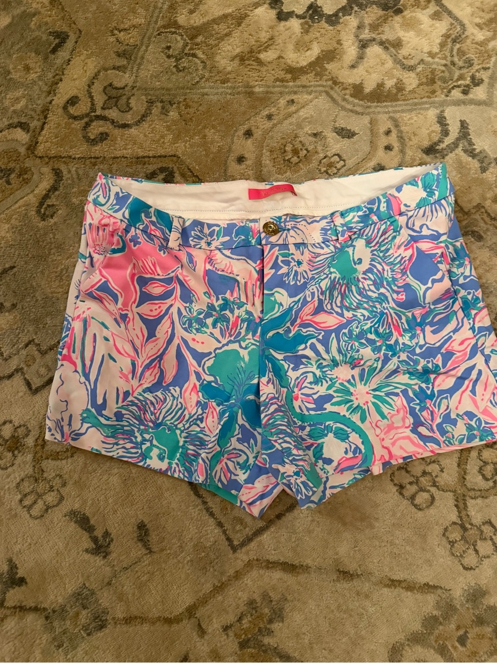 Lilly Pulitzer Women’s Floral Printed Casual Shorts - Pink & Blue